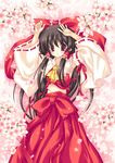  bad_id bad_pixiv_id bangs cherry_blossoms flower fukase_ayaka hakurei_reimu solo touhou 