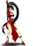  black_hair blazblue breasts china_dress chinese_clothes cleavage cleavage_cutout dress glasses hair_ornament kinao litchi_faye_ling long_hair medium_breasts panda ponytail purple_eyes shoes solo staff very_long_hair 