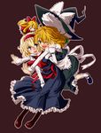  alice_margatroid bad_id bad_pixiv_id blonde_hair doll hairband kirisame_marisa multiple_girls one_eye_closed toraneko touhou 