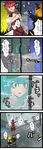  4koma aldehyde bad_id bad_pixiv_id blonde_hair comic gantz highres kawashiro_nitori kirisame_marisa kurodani_yamame multiple_girls mystia_lorelei parody touhou translated two_side_up 