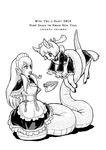  2girls animal_ears apron armless capelet carrot centaur disembodied_limb english fangs forked_tongue greyscale happy_new_year horse_ears kensaint lamia long_hair long_tongue maid maid_apron maid_headdress monochrome monster_girl multiple_girls multiple_legs new_year no_arms open_mouth original pointy_ears ponytail scales shadow slit_pupils tongue 