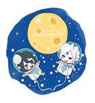  astronaut brothers dated fang gandaresu_baran helmet inazuma_eleven_(series) inazuma_eleven_go inazuma_eleven_go_galaxy male_focus moon multiple_boys ogino_atsuki open_mouth pointy_ears ryugeru_baran siblings space spacesuit star white_background 