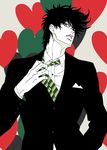  adjusting_clothes heart jojo_no_kimyou_na_bouken joseph_joestar_(young) male_focus necktie partially_colored solo uchiyama_lammy 