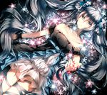  aqua_eyes dress flower fuuna_(conclusion) hair_flower hair_ornament hatsune_miku highres long_hair solo twintails very_long_hair vocaloid 