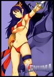  absurdres andres_maldonado armband artist_name athena_(series) bikini breasts choker covered_nipples hairband highres large_breasts long_hair princess_athena purple_eyes purple_hair red_bikini ribbon_choker shield snk solo swimsuit sword thigh_strap underboob weapon zoom_layer 