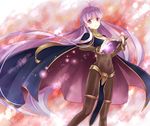  absurdly_long_hair alternate_costume bodysuit book bracelet breasts cape cleavage cosplay expressionless fire_emblem fire_emblem:_fuuin_no_tsurugi fire_emblem:_kakusei full_body holding holding_book jewelry long_hair mage magic medium_breasts open_book purple_eyes purple_hair sofiya solo sorceress tharja tharja_(cosplay) very_long_hair yoshi_(taiko7) 