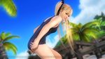  1girl 3d beach blonde_hair blue_eyes dead_or_alive dead_or_alive_5 female marie_rose solo swimsuit twintails 