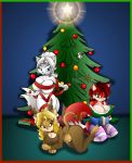  canine christmas christmas_tree ear_piercing feline fox gift goblinhordestudios holidays k9wolf lion mammal piercing tree wolf 