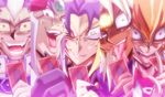  aporia blonde_hair card character_request dark_skin dark_skinned_male male_focus multicolored_hair multiple_boys open_mouth paradox_(yuu-gi-ou) parody purple_eyes purple_hair raku_(howdy) saiou_takuma shingetsu_rei silver_hair tongue tongue_out uta_no_prince-sama yami_marik yuu-gi-ou 