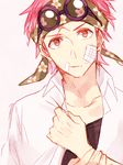  1boy bandage floral_print glasses glasses_on_head head_scarf headband headscarf kobi mako1124 male male_focus marine one_piece pink_hair solo 