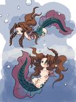  1girl aerith_gainsborough anus branzent breasts brown_hair bubble drill_hair ears final_fantasy final_fantasy_vii navel nipples nude open_mouth pussy red_eyes small_breasts solo tadpole transformation uncensored water 