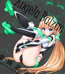  angela_balzac armor armpits bad_id bad_pixiv_id bangs bare_shoulders between_legs black_gloves blonde_hair blue_eyes blush boots breasts character_name copyright_name crotch deva_battle_suit dutch_angle elbow_gloves from_side full_body gloves grey_background hair_ornament halterneck headgear high_heel_boots high_heels highleg highleg_leotard highres knee_boots kneepits legs_up leotard lineart long_hair looking_at_viewer medium_breasts mokufuu outstretched_arms rakuen_tsuihou sitting solo thighlet thighs turtleneck twintails very_long_hair zoom_layer 
