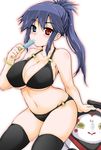  bikini black_hair character_request food heterochromia highres long_hair lord_of_vermilion lord_of_vermilion_iii ponytail popsicle shibahara_gocho swimsuit 