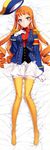  blue_eyes dakimakura drill_hair eiyuu_senki epaulettes full_body gloves hand_on_own_chest hat hat_removed headwear_removed highres jpeg_artifacts long_hair long_legs lying napoleon_bonaparte_(eiyuu_senki) on_back ooyari_ashito orange_hair quad_drills quad_tails scan skindentation skirt smile solo thighhighs white_gloves yellow_legwear 