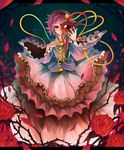  dress eyeball flower hairband heart komeiji_satori looking_at_viewer pink_hair rose solo teko third_eye thorns touhou 