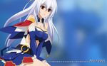  breasts cleavage eleonora_viltaria highres large_breasts long_hair madan_no_ou_to_vanadis red_eyes silver_hair solo sugimura_tomokazu 