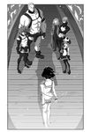  4boys 71 belt comic gamagoori_ira gloves greyscale holster inumuta_houka iori_shirou jakuzure_nonon kill_la_kill kiryuuin_satsuki monochrome multiple_boys multiple_girls nudist_beach_uniform sanageyama_uzu shoulder_holster spoilers thighhighs utility_belt 