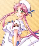  aria aria_company_uniform beret blush green_eyes hair_tubes hat long_hair looking_at_viewer mizunashi_akari nabana_yuna pink_hair short_hair_with_long_locks sidelocks solo uniform 