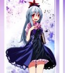  adapted_costume bad_id bad_pixiv_id blue_dress book dress hat highres kamishirasawa_keine long_hair open_mouth puffy_short_sleeves puffy_sleeves red_eyes s-syogo scarf shirt short_sleeves silver_hair smile solo touhou very_long_hair 