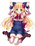  :d animal_ears blonde_hair cat_ears full_body green_eyes long_hair looking_at_viewer mizuki_yuuma open_mouth original school_uniform shoes simple_background sitting smile solo thighhighs wariza white_background white_legwear zettai_ryouiki 