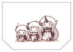  &gt;_&lt; 3girls :3 airfield_hime blush_stickers c: chibi claws closed_eyes downscaled dress horn horns kantai_collection md5_mismatch multiple_girls northern_ocean_hime nuu_(nu-nyu) resized seaport_hime shinkaisei-kan smile white_dress white_hair |_| 