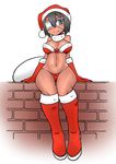  dark_skin gigi-chan panties sack santa_costume shiri_ana_hiroge_tarou sitting underwear 