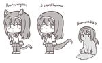  akemi_homura ange_(angeban93) animal animal_ears animalization black_hair black_legwear bow bowtie cat cat_ears cat_tail full_body hairband homurakko jitome kemonomimi_mode lizard lizard_girl lizard_tail long_hair magical_girl mahou_shoujo_madoka_magica otter pantyhose simple_background skirt solo tail white_background 