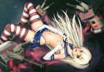  aki99 black_panties blonde_hair blush breasts clothed_masturbation elbow_gloves fingering fingering_through_clothes fingering_through_panties gloves hand_under_clothes hand_under_shirt highleg highres innertube kantai_collection long_hair looking_at_viewer masturbation masturbation_through_clothing medium_breasts navel nipples open_mouth panties pussy_juice rensouhou-chan revision self_fondle shimakaze_(kantai_collection) shirt shirt_lift skirt solo striped striped_legwear thighhighs through_clothes underwear wet wet_clothes wet_panties white_gloves 