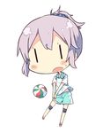  alternate_costume aoba_(kantai_collection) chibi kantai_collection ponytail purple_hair solo sportswear tunamayochan volleyball volleyball_uniform |_| 