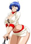  1girl ikkitousen official_art ryomou_shimei smile solo standing white_background 