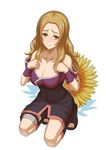  blonde_hair breasts cleavage flower green_eyes hotaru_(naruto) large_breasts leaf98k long_hair naruto naruto_(series) naruto_shippuuden solo sunflower tears 