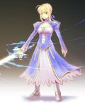  ahoge artoria_pendragon_(all) blonde_hair dress excalibur fate/stay_night fate_(series) green_eyes highres saber solo sword takeyasuz weapon 