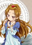  bracelet brown_hair choker cosplay dokidoki!_precure dress earrings jewelry long_hair madoka_aguri marie_ange marie_ange_(cosplay) niita precure red_eyes solo tiara 