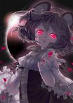  adapted_costume animal_ears brown_dress dress eclipse glowing glowing_eyes grey_hair iris_anemone juliet_sleeves long_sleeves looking_at_viewer mouse_ears nazrin open_mouth outstretched_arm outstretched_hand pink_eyes puffy_sleeves shirt solo touhou wide_sleeves 