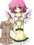 animal_ears bad_id bad_pixiv_id bare_shoulders blush bra clothes_hanger dress dressing flat_chest frown lingerie mystia_lorelei panties pink_eyes pink_hair short_hair solo touhou underwear underwear_only urimono wings 