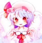 bespectacled blue_hair glasses hat koro_(artist) red_eyes remilia_scarlet short_hair solo touhou 
