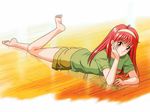  barefoot feet fujisaki_shiori red_hair redhead soles tokimeki_memorial 