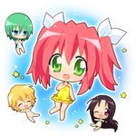  bikini chibi green_eyes hahifuhe iwasaki_minami kobayakawa_yutaka lucky_star multiple_girls patricia_martin red_hair star swimsuit tamura_hiyori twintails 