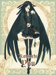  bird_cage birdcage black_hair cage chained chains crystal goth gothic gothic_lolita lolita_fashion long_hair monster_girl silver_rain siren siren_(monster) thigh-highs thighhighs wings yellow_eyes 