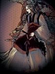  bad_pixiv_id chinese_clothes dark faux_traditional_media hair_ornament hanfu hanou juuni_kokuki lei_(artist) solo throne 