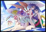  :d alternate_hairstyle ass bad_feet bad_hands barefoot bat_wings beach beach_umbrella bikini blonde_hair blue_eyes blue_hair breasts cleavage day double_bun fang flandre_scarlet food front-tie_top fruit gustav_(telomere_na) head_wings hong_meiling izayoi_sakuya koakuma long_hair medium_breasts mouth_hold multiple_girls open_mouth outdoors patchouli_knowledge ponytail popsicle purple_eyes purple_hair red_eyes red_hair remilia_scarlet see-through short_hair small_breasts smile stretch sunglasses swimsuit touhou towel twintails umbrella watermelon wings 