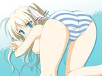  ass blonde_hair blue_eyes highres hisakaki_komomo hoshizora_no_memoria kakesu long_hair looking_back panties solo striped striped_panties underwear 