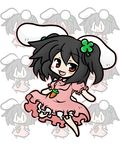  animal_ears barefoot black_hair bunny_ears chibi inaba_tewi red_eyes short_hair solo touhou yanagi_(nurikoboshi) 