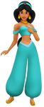  1girl aladdin_(disney) black_hair breasts brown_eyes cleavage disney jasmine_(disney) kingdom_hearts navel official_art 