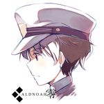  aldnoah.zero brown_eyes brown_hair expressionless face from_side hat male_focus peaked_cap profile simple_background solo upper_body white_background yamcha_(cocololi) 