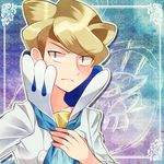  blonde_hair blue_eyes cravat elite_four high_collar male_focus pohe pokemon pokemon_(game) pokemon_xy sanpaku serious solo zumi_(pokemon) 