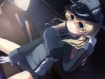  anchor_hair_ornament blonde_hair blue_eyes book desk desk_lamp dutch_angle gengetsu_chihiro gloves hair_ornament hat highres kantai_collection lamp long_hair looking_at_viewer peaked_cap prinz_eugen_(kantai_collection) sitting smile solo twintails white_gloves 