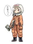  astronaut bad_id bad_pixiv_id brown_hair headset helmet kuinji_51go original red_eyes solo spacesuit 