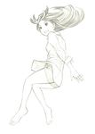  barefoot long_hair monochrome original sketch solo traditional_media yoshitomi_akihito 