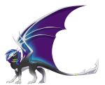  2017 blue_eyes blue_hair digital_media_(artwork) dragon feral hair membranous_wings purple_hair scalie solo standing tarkir western_dragon wings 